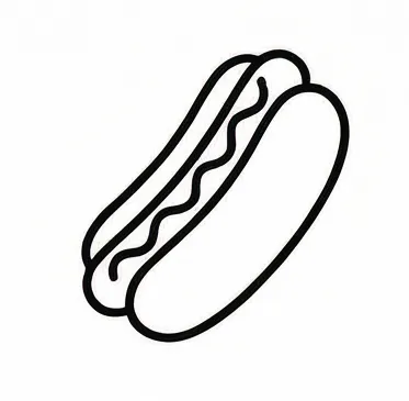 a hot dog logo with a hot dog on it.webp